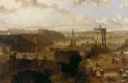 David Roberts Edinburgh from the Calton Hill oil painting on canvas